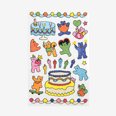 Line Hologram Sticker - 01 Jelly Bear
