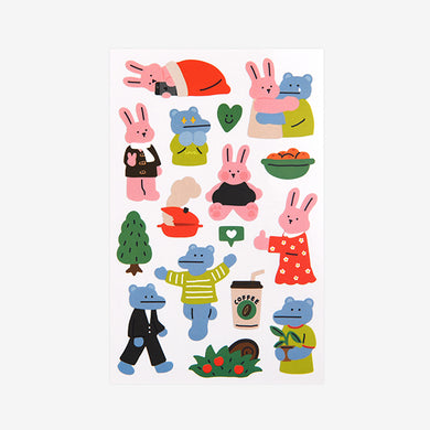 My Buddy Sticker - 03 My Hippo & Rabbit