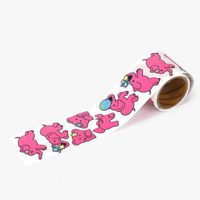 Animal Roll Sticker - Pink Elephant