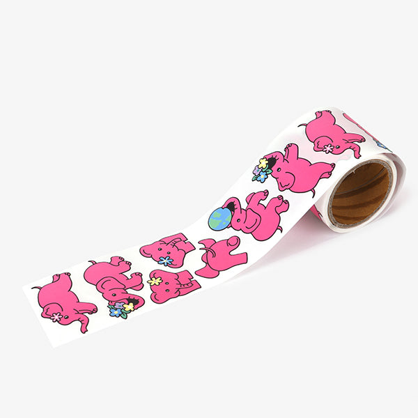 Animal Roll Sticker - Pink Elephant