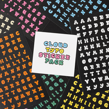 Load image into Gallery viewer, Cloud Typo Sticker Pack