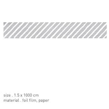 Load image into Gallery viewer, Silver Oblique Stripe Washi Tape - 47