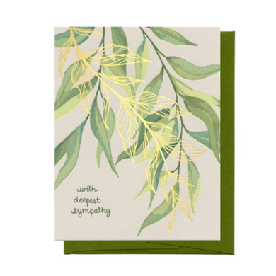 Gold Leaf Deepest Sympathy - Greeting Card