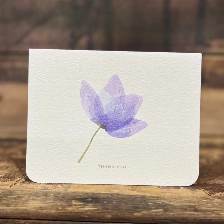 Purple Flower - Thank You Greeting Card