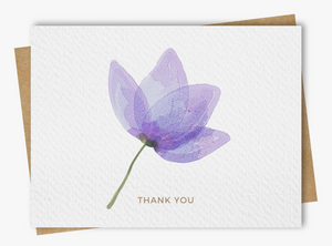 Purple Flower - Thank You Greeting Card