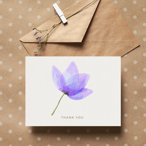 Purple Flower - Thank You Greeting Card