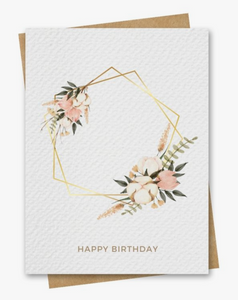 Boho Gold Hoop - Birthday Greeting Card