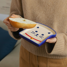 Load image into Gallery viewer, Bread cat plate 2P set