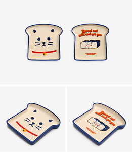 Bread cat plate 2P set