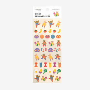 Diary Remover Stickers - 19 Aerobic Bear