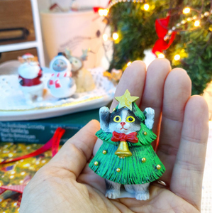 Meow Christmas - Miniature Clay Cat Figurines