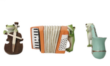 Load image into Gallery viewer, Jazz Ensemble Frogs - Miniature Clay Frog figurines