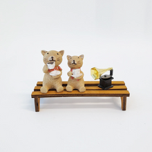 Load image into Gallery viewer, Coffee Break - Cat on Bench Figurine Set