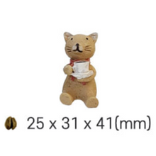 Load image into Gallery viewer, Coffee Break - Cat on Bench Figurine Set