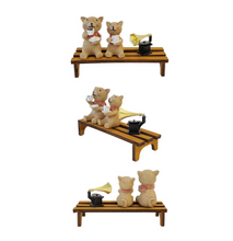 Load image into Gallery viewer, Coffee Break - Cat on Bench Figurine Set