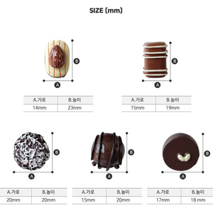 Chocolate Bon Bon Magnets - 5 Piece Set