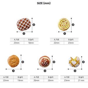 Mini Delicious Bread Magnets - 5 Piece Set