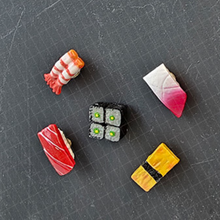 Load image into Gallery viewer, Mini Fresh Sushi Magnets - 5 Piece Set