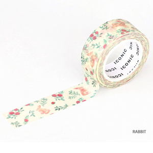 Flower Pattern Masking Tape - Rabbit