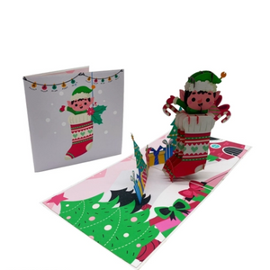 Elf Christmas Stocking - Pop Up