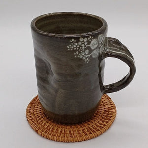 Brown Buncheong -  Large White Tree Ceramic Mug