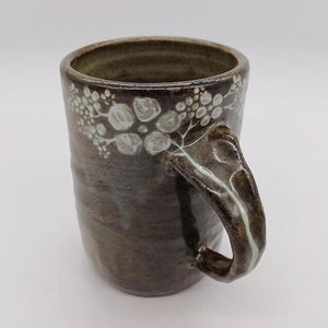 Brown Buncheong -  Large White Tree Ceramic Mug