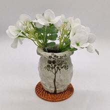 Load image into Gallery viewer, Green Tree Vase - Medium Wide Mouthed White