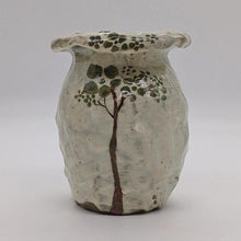 Load image into Gallery viewer, Green Tree Vase - Medium Wide Mouthed White