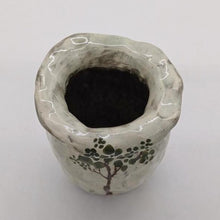 Load image into Gallery viewer, Green Tree Vase - Medium Wide Mouthed White