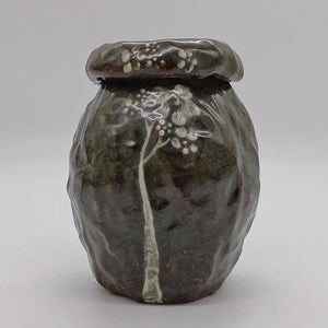 White Tree Vase - Medium Thick Mouth Brown