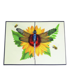 Load image into Gallery viewer, Dragonfly Flower - Pop Up Card