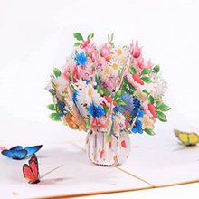 Load image into Gallery viewer, Wildflowers with Butterflies Vase - Pop Up Card