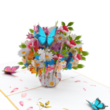 Load image into Gallery viewer, Wildflowers with Butterflies Vase - Pop Up Card