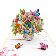 Load image into Gallery viewer, Wildflowers with Butterflies Vase - Pop Up Card