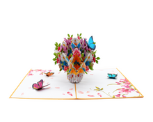 Load image into Gallery viewer, Wildflowers with Butterflies Vase - Pop Up Card