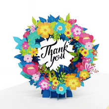 Load image into Gallery viewer, Thank You - Flower Wreath - Pop Up