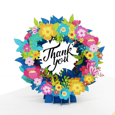 Thank You - Flower Wreath - Pop Up