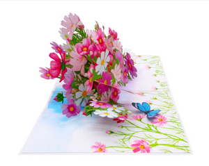 Cosmos Flowers Pop Up Card