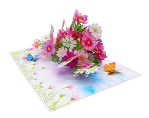 Cosmos Flowers Pop Up Card