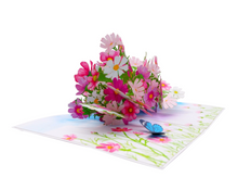 Load image into Gallery viewer, Cosmos Flowers Pop Up Card