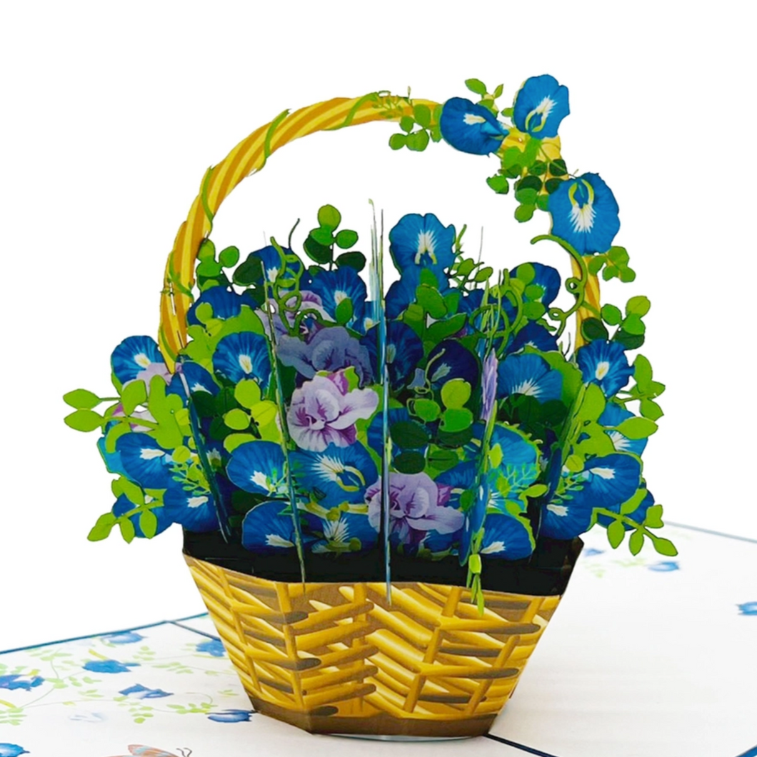 Butterfly Pea Flower Basket - Pop Up Card