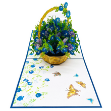 Load image into Gallery viewer, Butterfly Pea Flower Basket - Pop Up Card