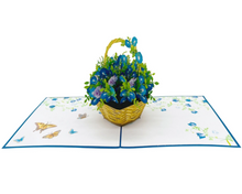 Load image into Gallery viewer, Butterfly Pea Flower Basket - Pop Up Card