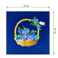 Load image into Gallery viewer, Butterfly Pea Flower Basket - Pop Up Card