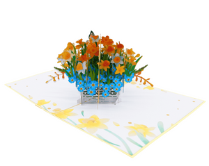 Daffodils Basket - Pop Up Card