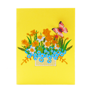 Daffodils Basket - Pop Up Card