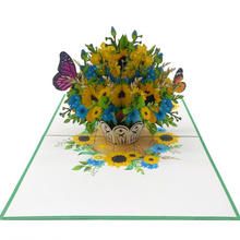 Load image into Gallery viewer, Sunflowers Basket - Pop Up Card