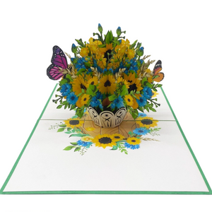 Sunflowers Basket - Pop Up Card