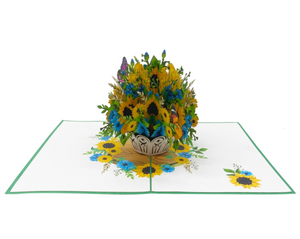 Sunflowers Basket - Pop Up Card