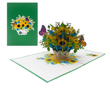 Load image into Gallery viewer, Sunflowers Basket - Pop Up Card